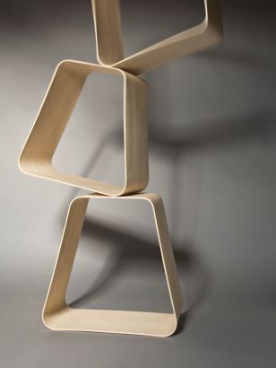 Jitter Elisabeth Florstedt Formholz swinging stool design flexibler Hocker